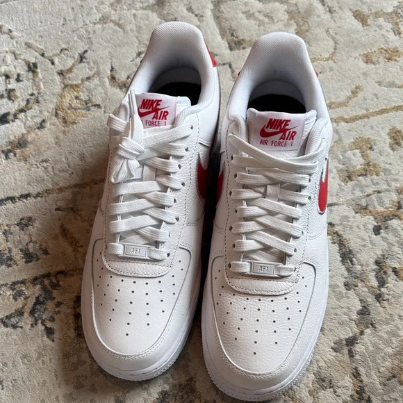 Nike Air Force 1 White, Gray and Red Air Sneakers. New in Box - Picture 3 of 6